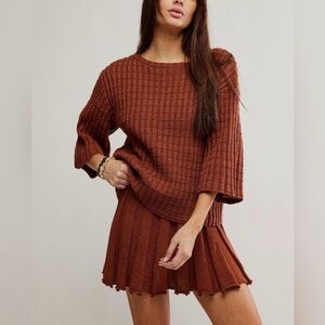 Free People | Kenzie Brownstone Sweater Skirt Set | L